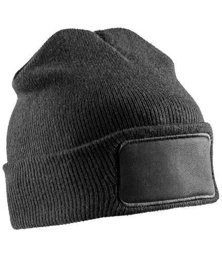 Result Genuine Recycled Double Knit Printers Beanie - BLK - ONE